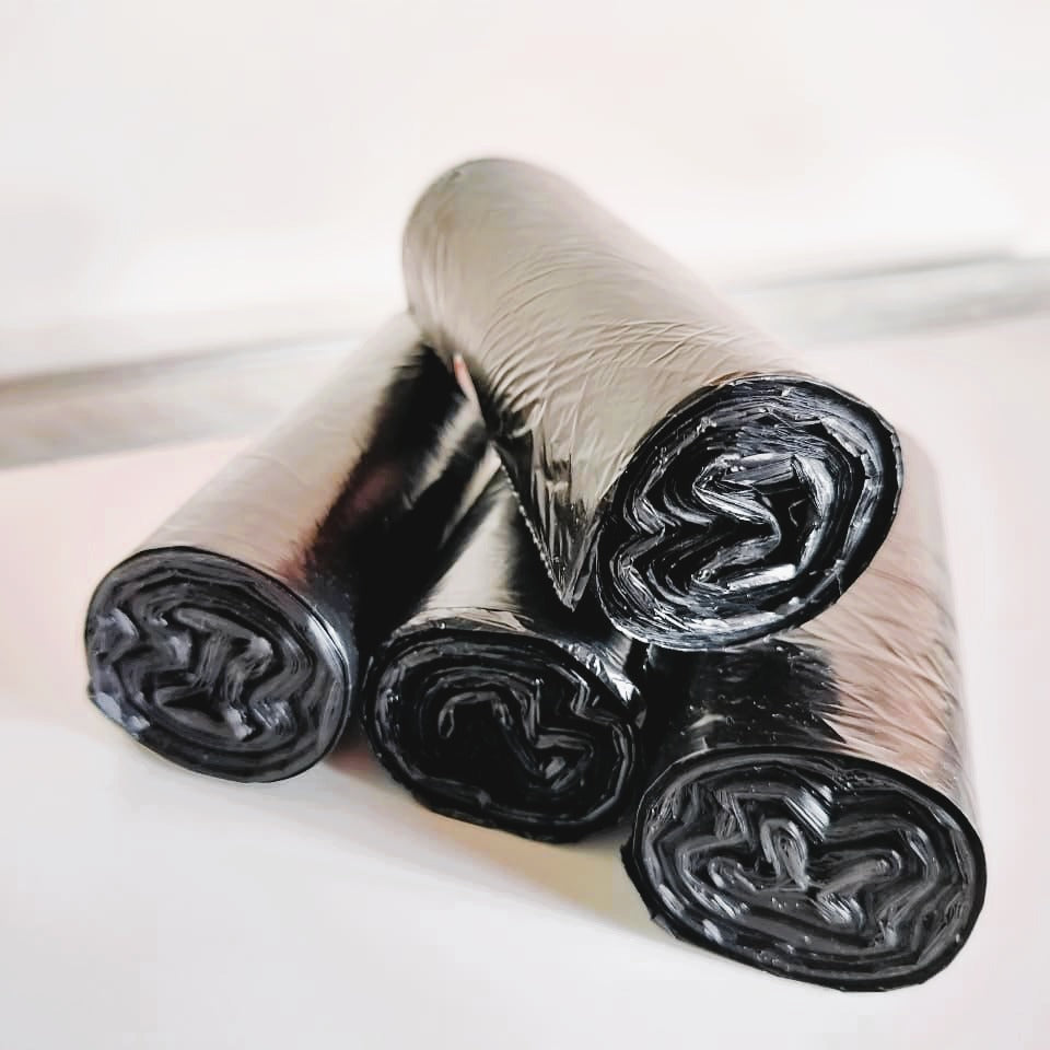 Bio Medical Waste Collection Garbage Bags | Small | 180 Count | 30 Bags X 6 Rolls | 17 X 19 Inches | For Dry & Wet Waste | Black