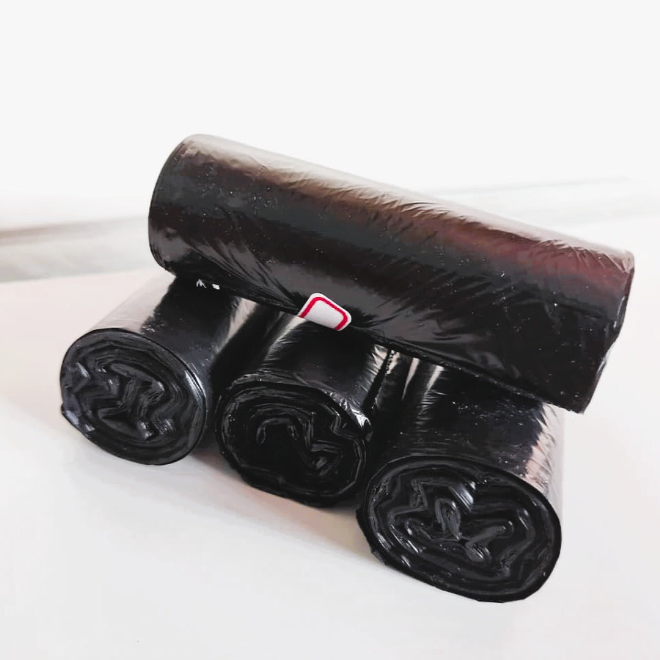 Bio Medical Waste Collection Garbage Bags | Small | 180 Count | 30 Bags X 6 Rolls | 17 X 19 Inches | For Dry & Wet Waste | Black