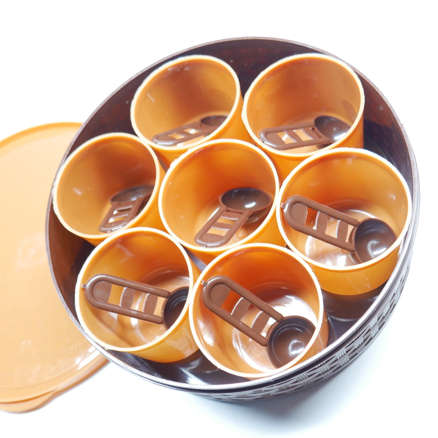 Round Masala Box, 7 Cups & Spoons, Dry Fruit Masala Box