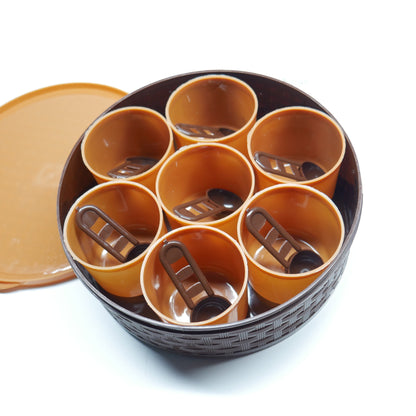 Round Masala Box, 7 Cups & Spoons, Dry Fruit Masala Box