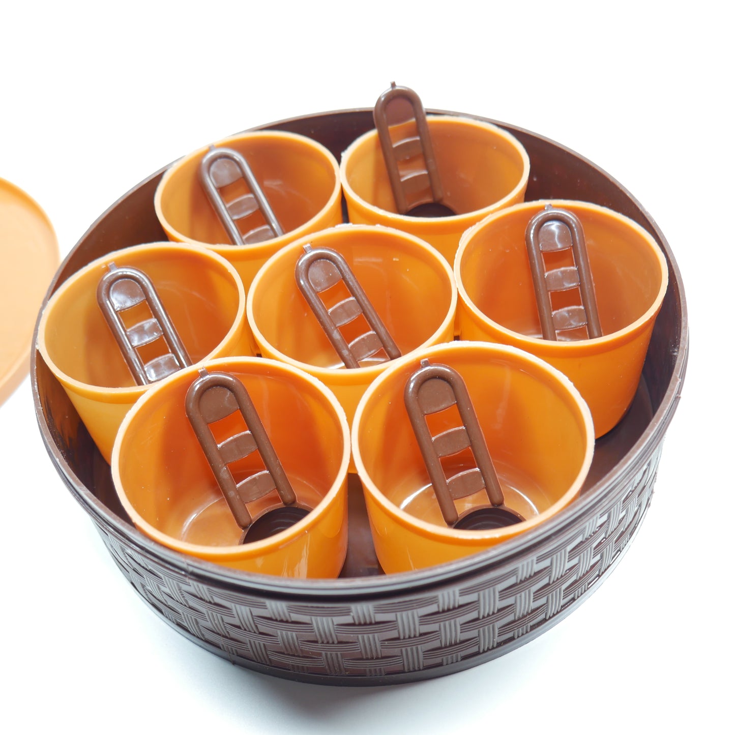 Round Masala Box, 7 Cups & Spoons, Dry Fruit Masala Box