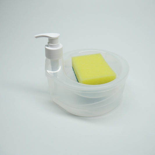 2 in 1 Soap Dispenser, Double Layer Soap Dispenser, Soap Dispenser with Sponge Holder: 1 Unit