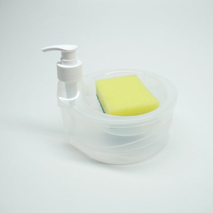 2 in 1 Soap Dispenser, Double Layer Soap Dispenser, Soap Dispenser with Sponge Holder: 1 Unit