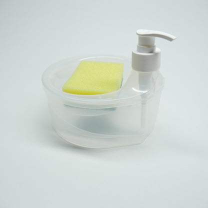 2 in 1 Soap Dispenser, Double Layer Soap Dispenser, Soap Dispenser with Sponge Holder: 1 Unit