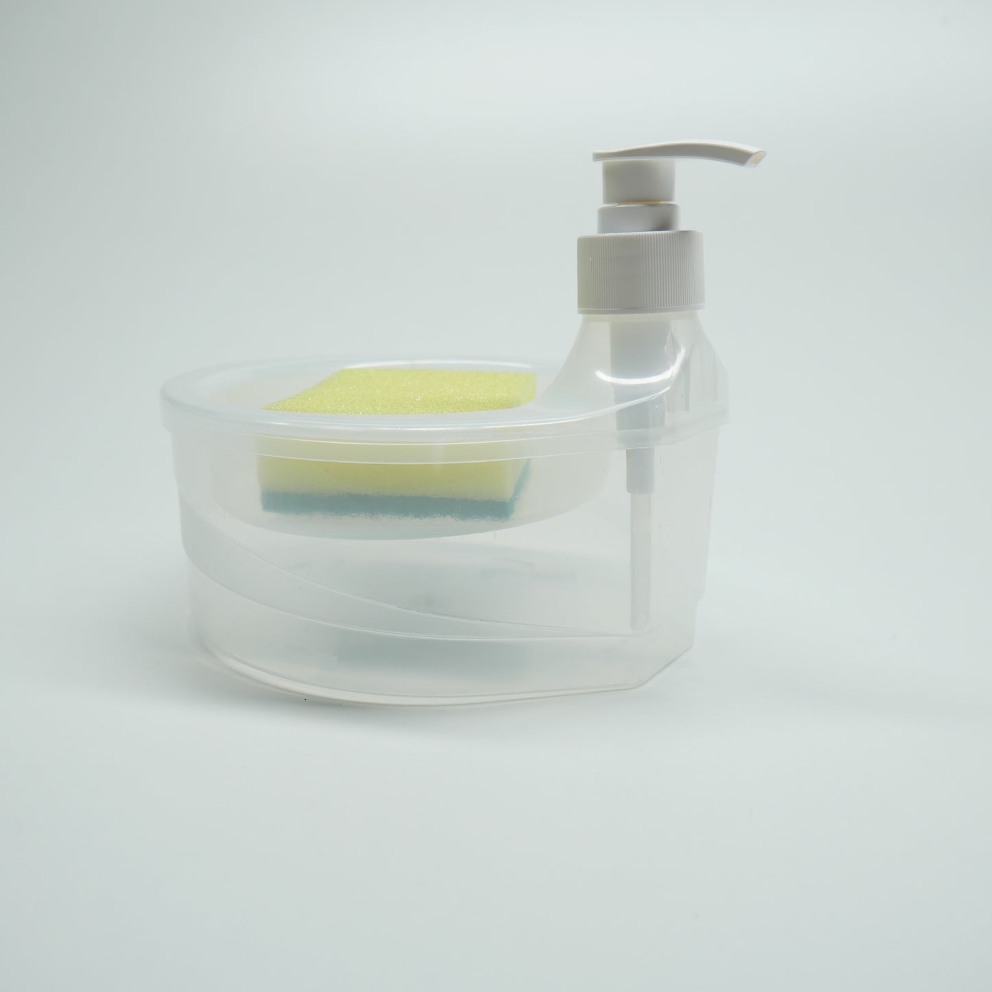 2 in 1 Soap Dispenser, Double Layer Soap Dispenser, Soap Dispenser with Sponge Holder: 1 Unit