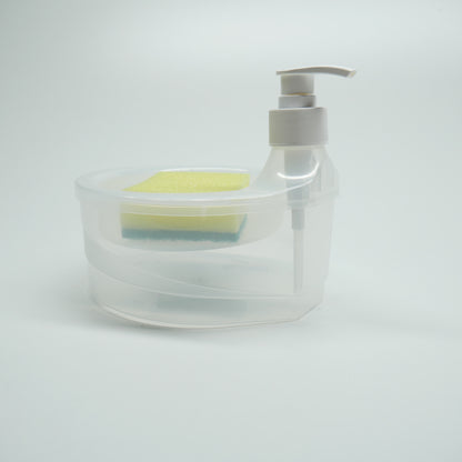 2 in 1 Soap Dispenser, Double Layer Soap Dispenser, Soap Dispenser with Sponge Holder: 1 Unit
