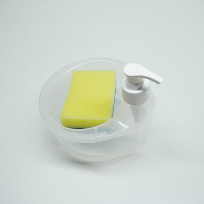 2 in 1 Soap Dispenser, Double Layer Soap Dispenser, Soap Dispenser with Sponge Holder: 1 Unit