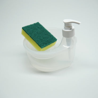 2 in 1 Soap Dispenser, Double Layer Soap Dispenser, Soap Dispenser with Sponge Holder: 1 Unit