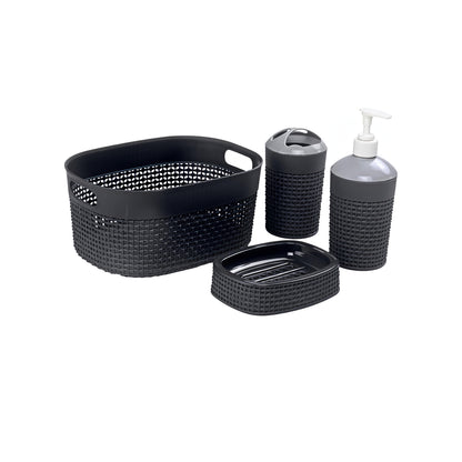 Bathroom Accessories Set (Grey) - Set of 4: 1 Unit