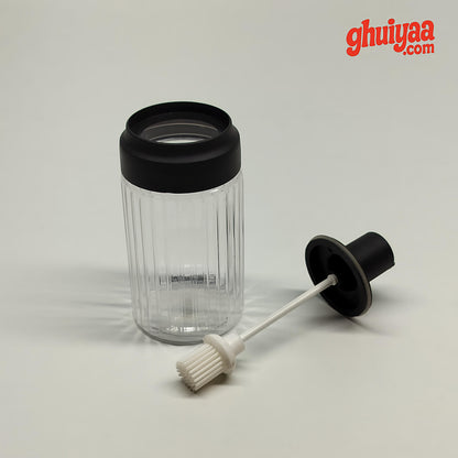 Premium 2-in-1 Oil Dispenser Bottle with Integrated Silicone Oil Brush (350 ml)