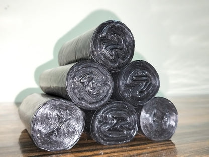 Bio Medical Waste Collection Garbage Bags | Small | 180 Count | 30 Bags X 6 Rolls | 17 X 19 Inches | For Dry & Wet Waste | Black