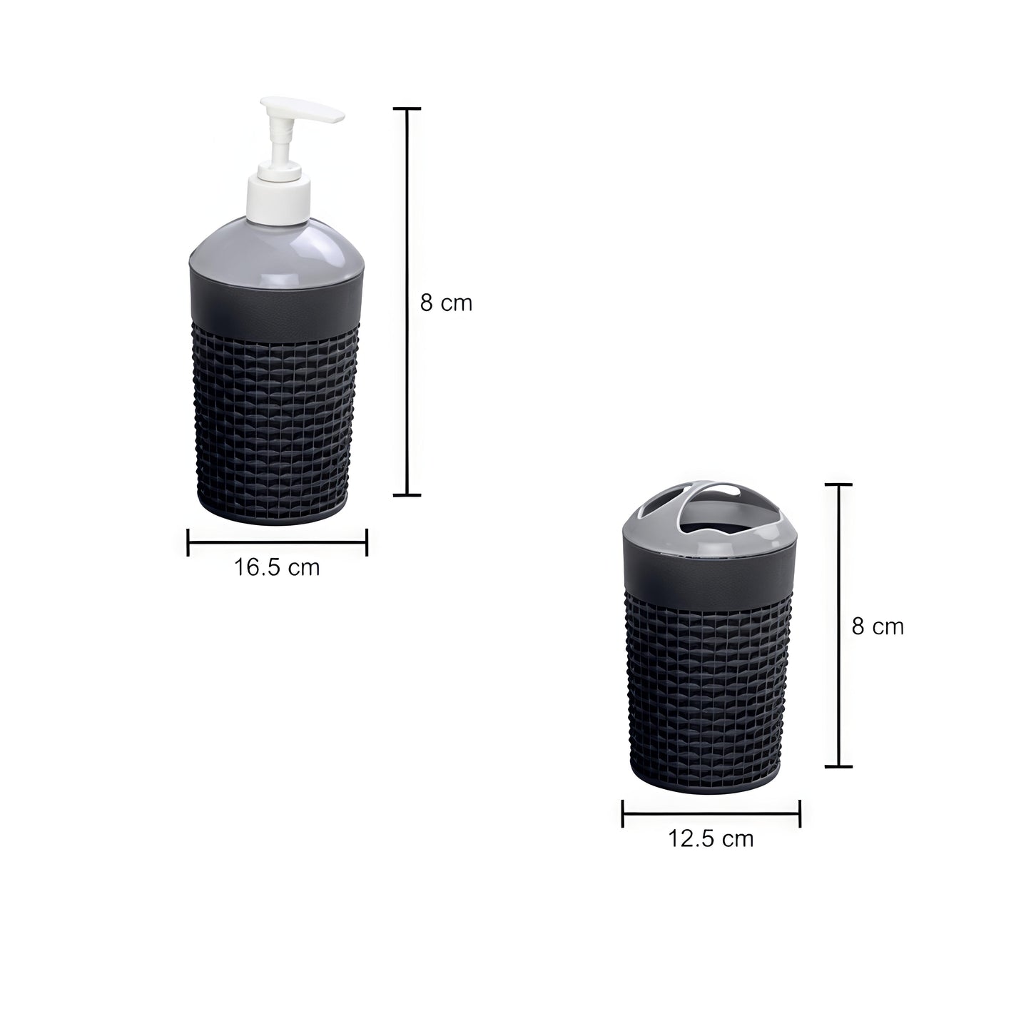 Bathroom Accessories Set (Grey) - Set of 4: 1 Unit