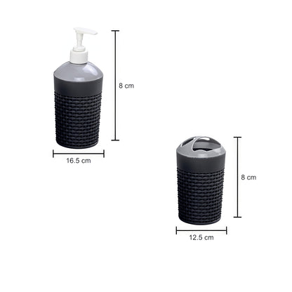 Bathroom Accessories Set (Grey) - Set of 4: 1 Unit