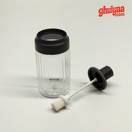 Premium 2-in-1 Oil Dispenser Bottle with Integrated Silicone Oil Brush (350 ml)