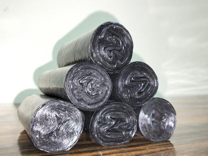 Bio Medical Waste Collection Garbage Bags | Small | 180 Count | 30 Bags X 6 Rolls | 17 X 19 Inches | For Dry & Wet Waste | Black