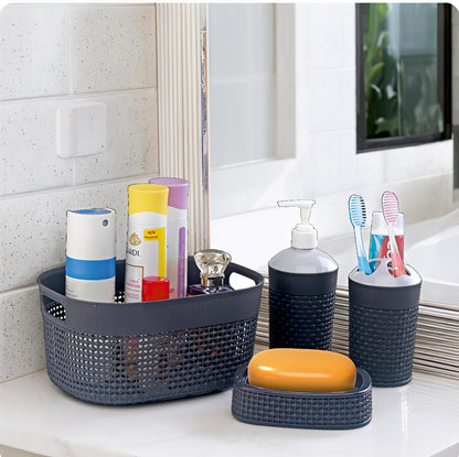 Bathroom Accessories Set (Grey) - Set of 4: 1 Unit